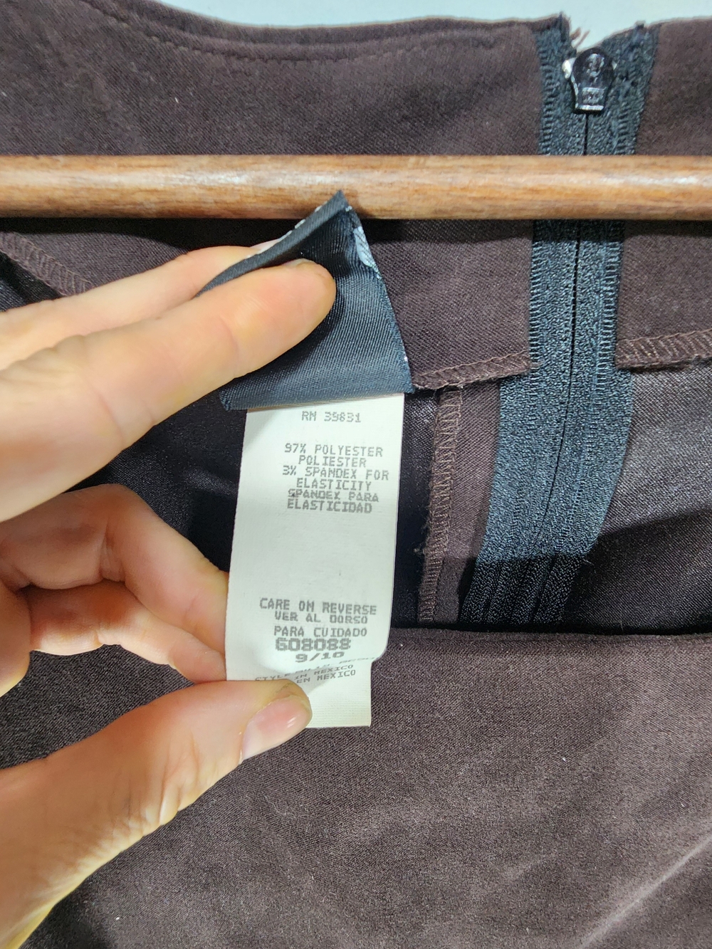 Vintage My Michelle Colorblock Shift Dress 80s Made In USA Brown Beige 9/10 Sm - Picture 4 of 7